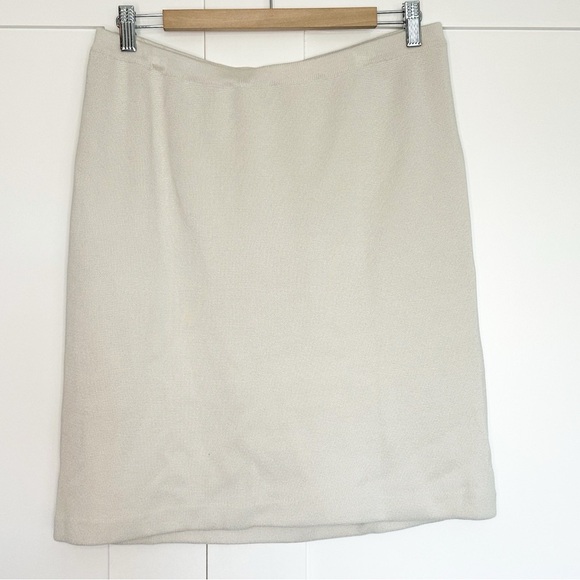 Eileen Fisher Knit Straight Skirt XL Knee Length Sweater Pencil Ivory capsule - Picture 1 of 6